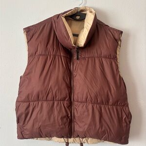 Women’s reversible Brown Puffer Vest